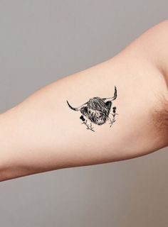 small cow tattoo 0042