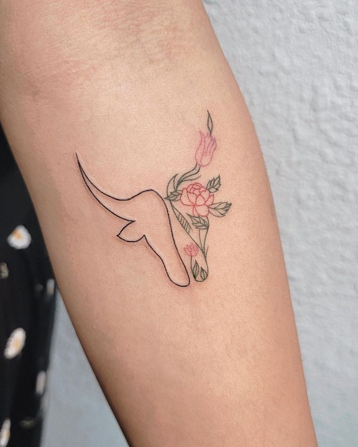 small cow tattoo 0050