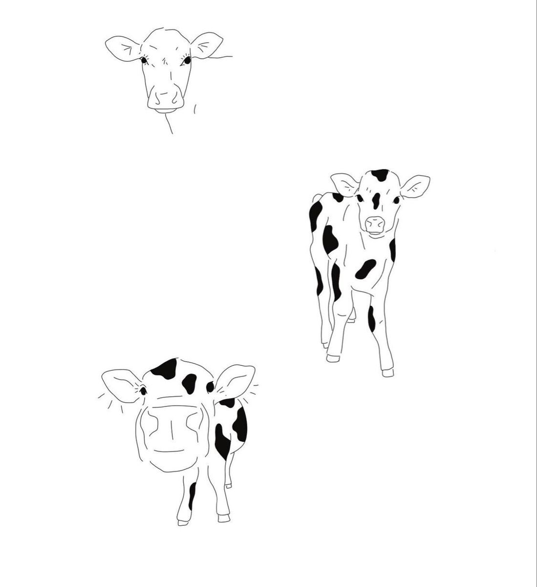 small cow tattoo 0058