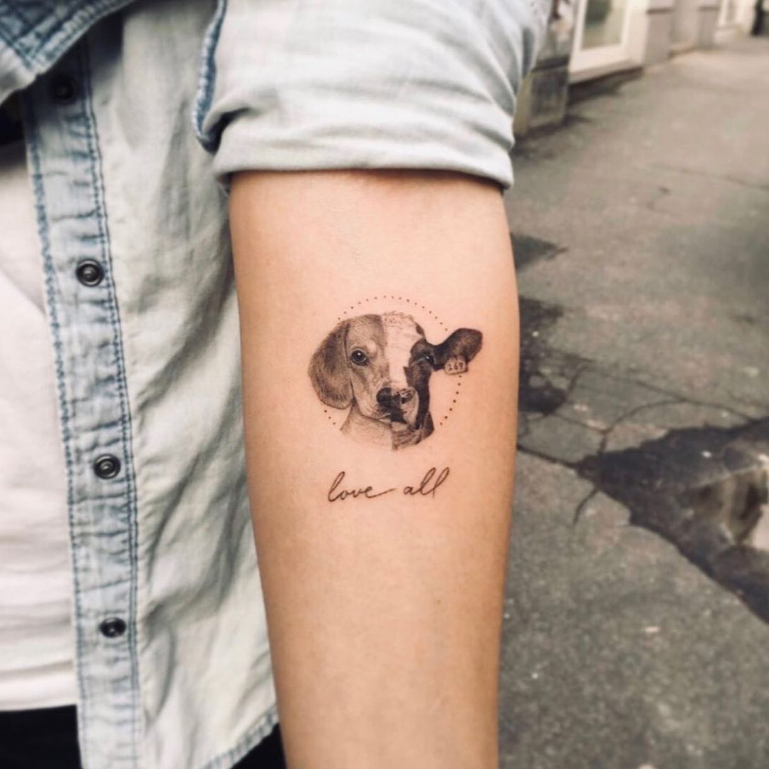 small cow tattoo 0089