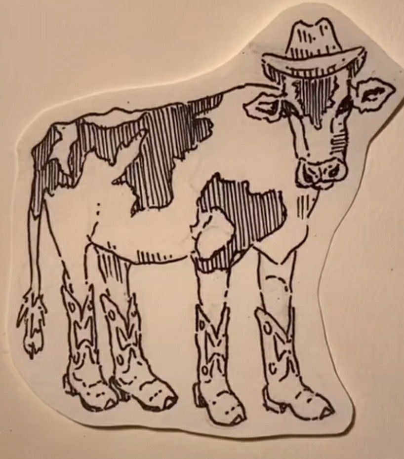 small cow tattoo 0093