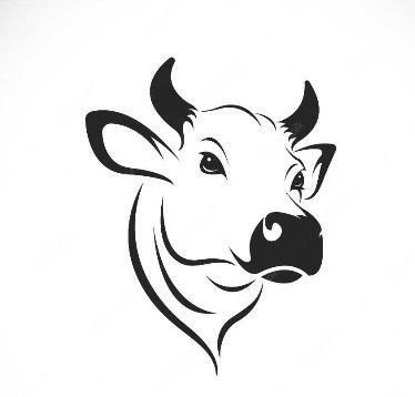 small cow tattoo 0096