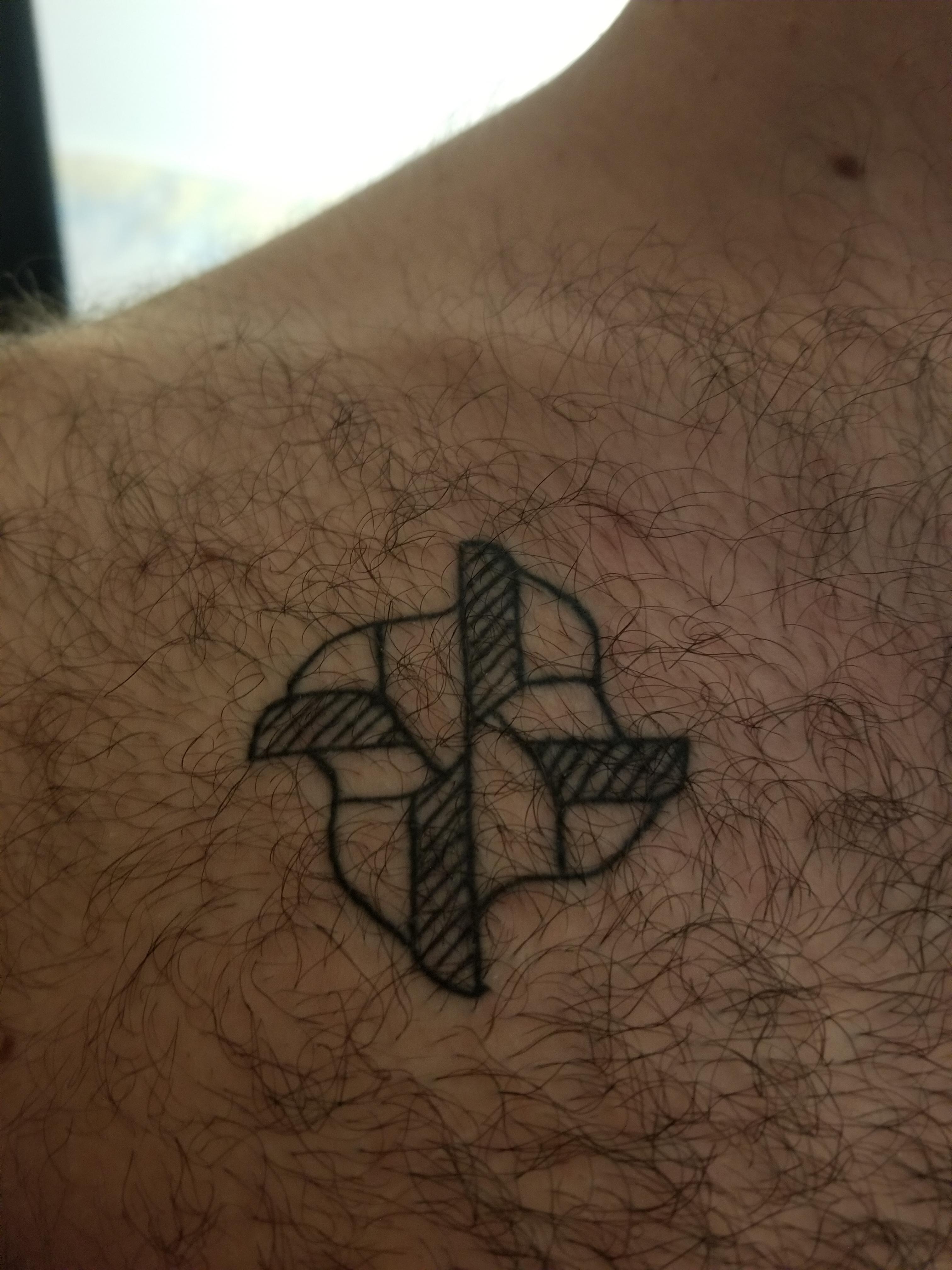 small cross face tattoo 0072