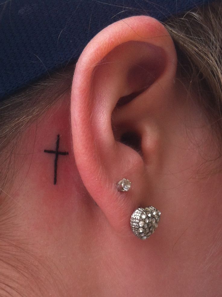 small cross face tattoo 0093