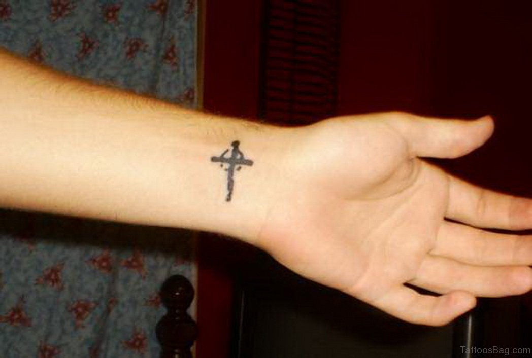 Small cross tattoo 0035