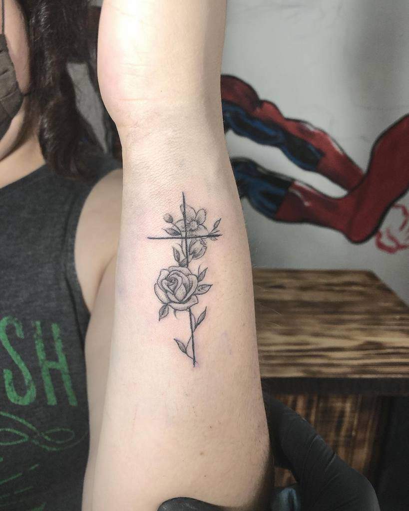 Small cross tattoo 0053