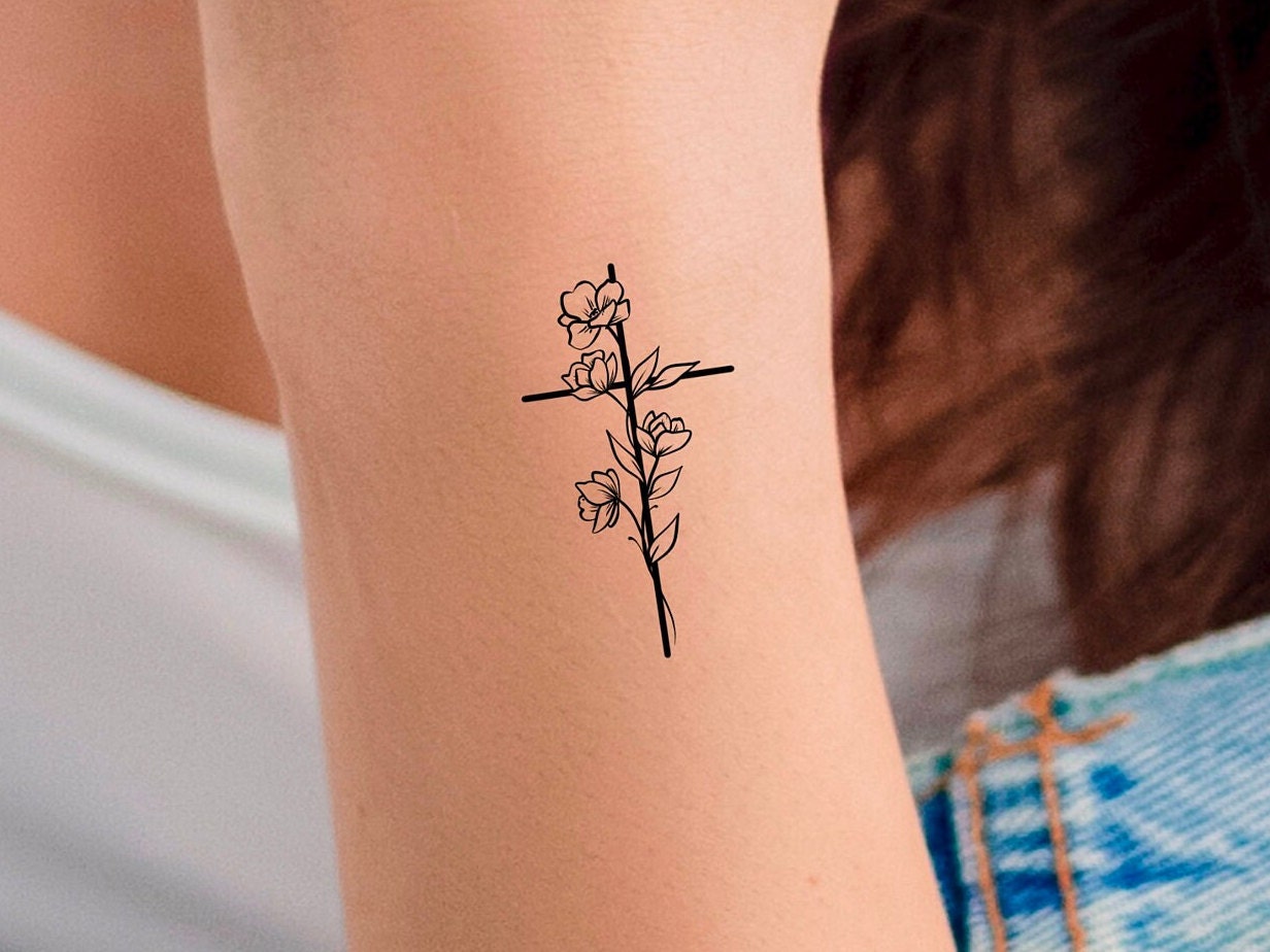 Small cross tattoo 0071