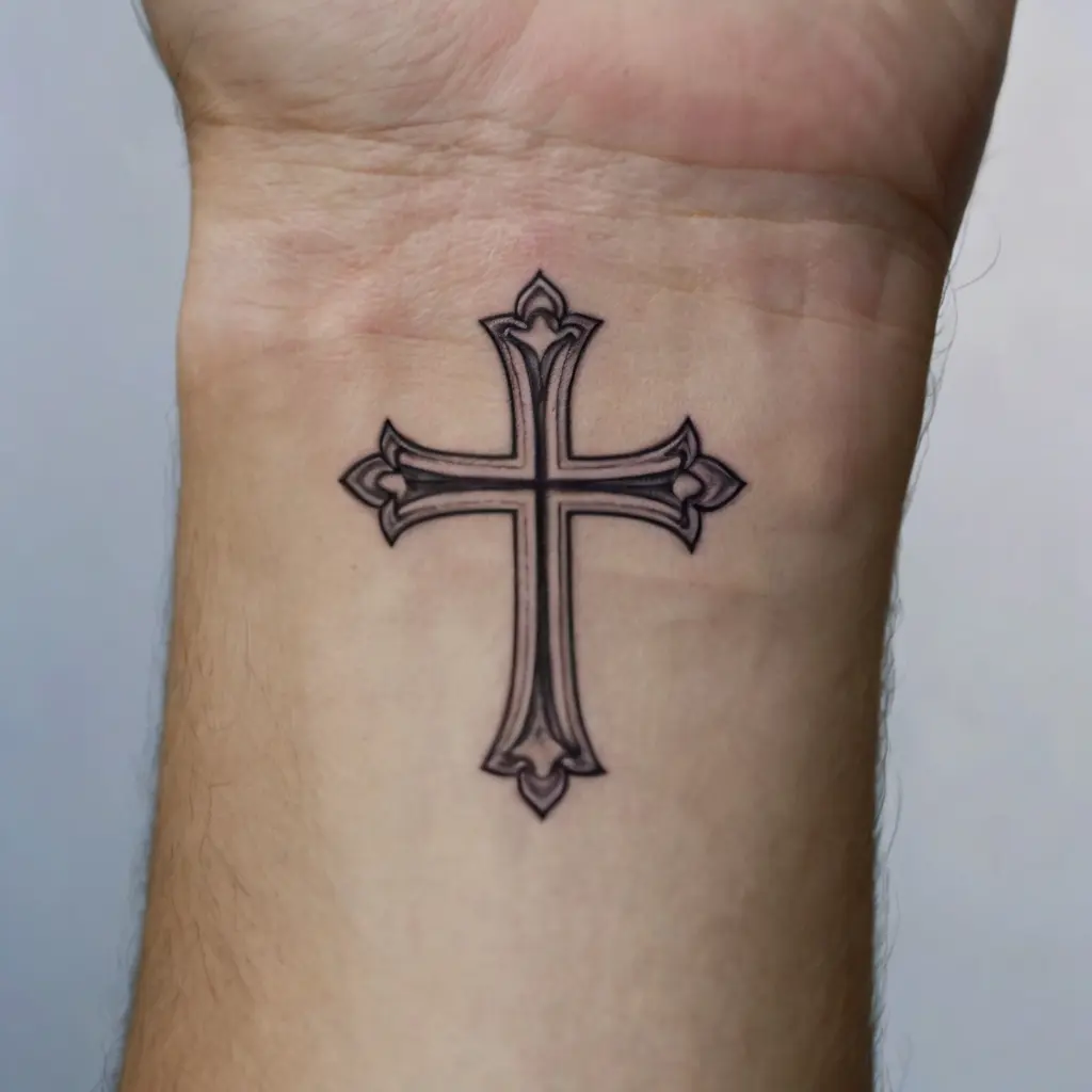 Small cross tattoo 0077