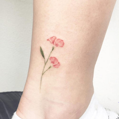 Small delicate poppy tattoo 0015