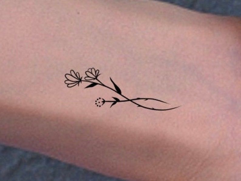 Small delicate poppy tattoo 0022