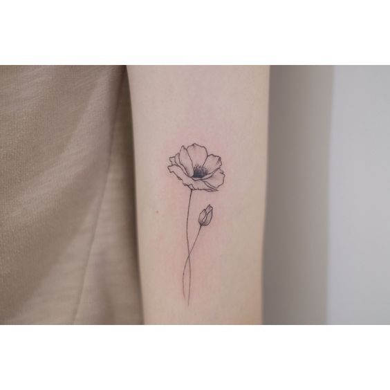 Small delicate poppy tattoo 0030