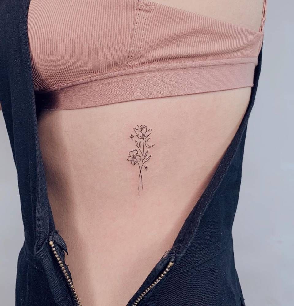 Small delicate poppy tattoo 0041