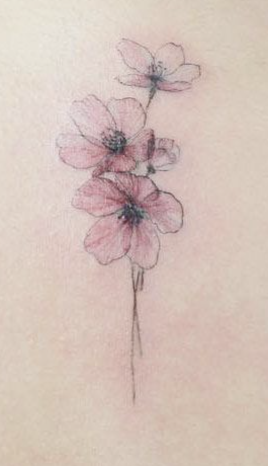 Small delicate poppy tattoo 0051