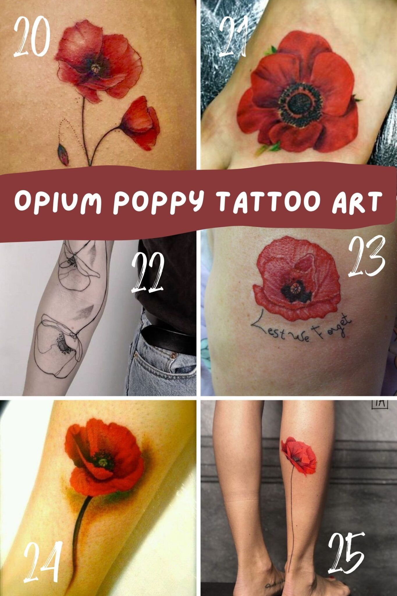 Small delicate poppy tattoo 0064