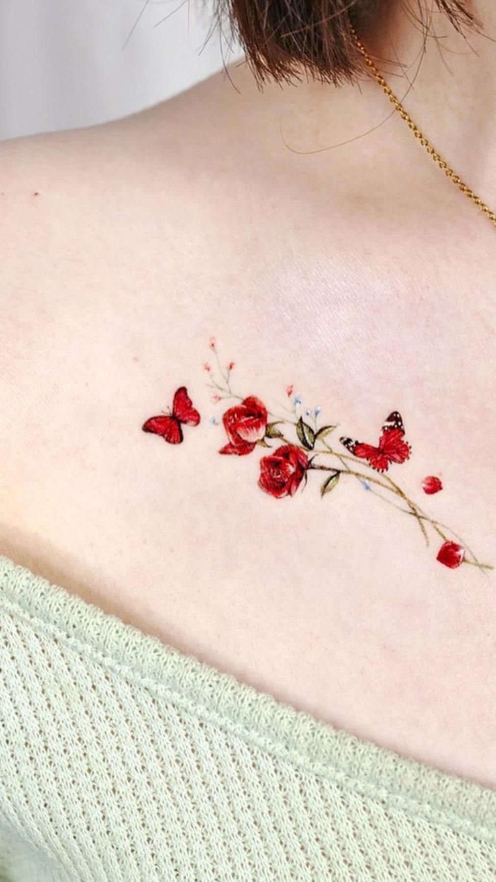 Small delicate poppy tattoo 0069