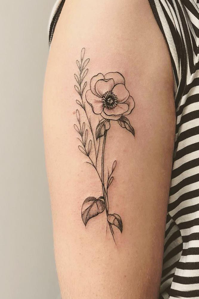 Small delicate poppy tattoo 0070