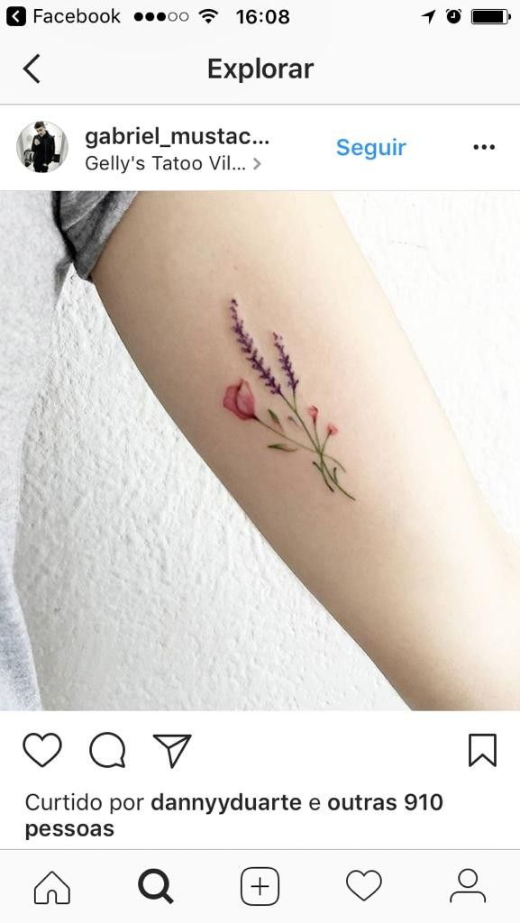 Small delicate poppy tattoo 0076