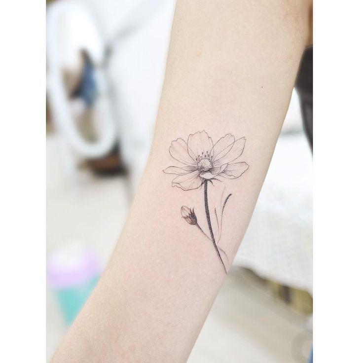 Small delicate poppy tattoo 0084