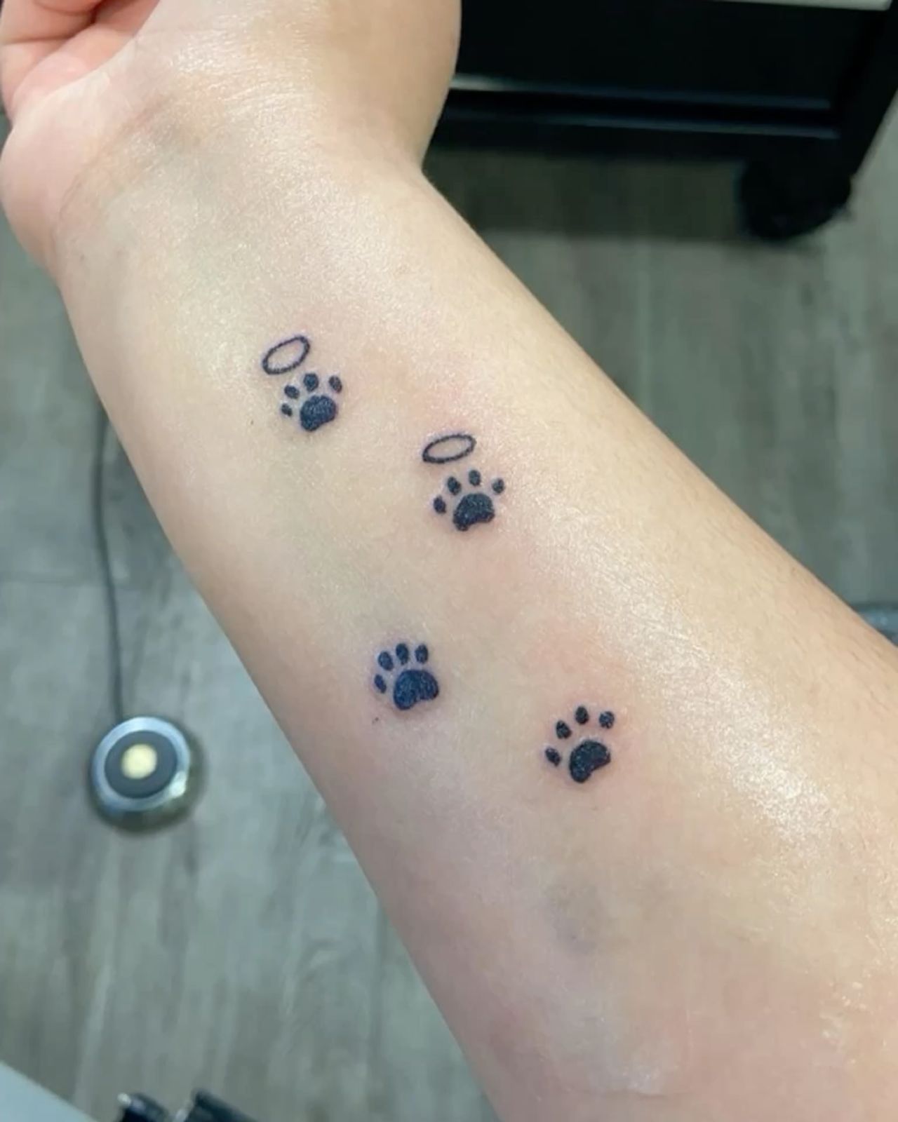 small dog paw tattoo inspiration