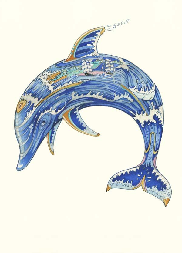 Small dolphin tattoo 0088