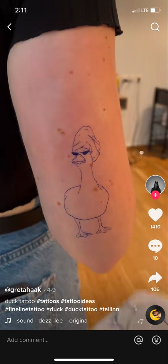 small duck tattoo 0032