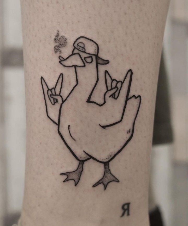 small duck tattoo 0055