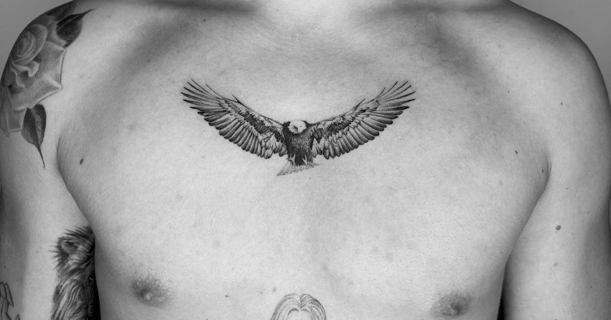 small eagle chest tattoo placements