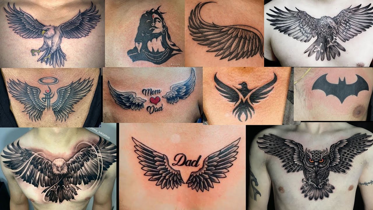 small eagle chest tattoo 0014