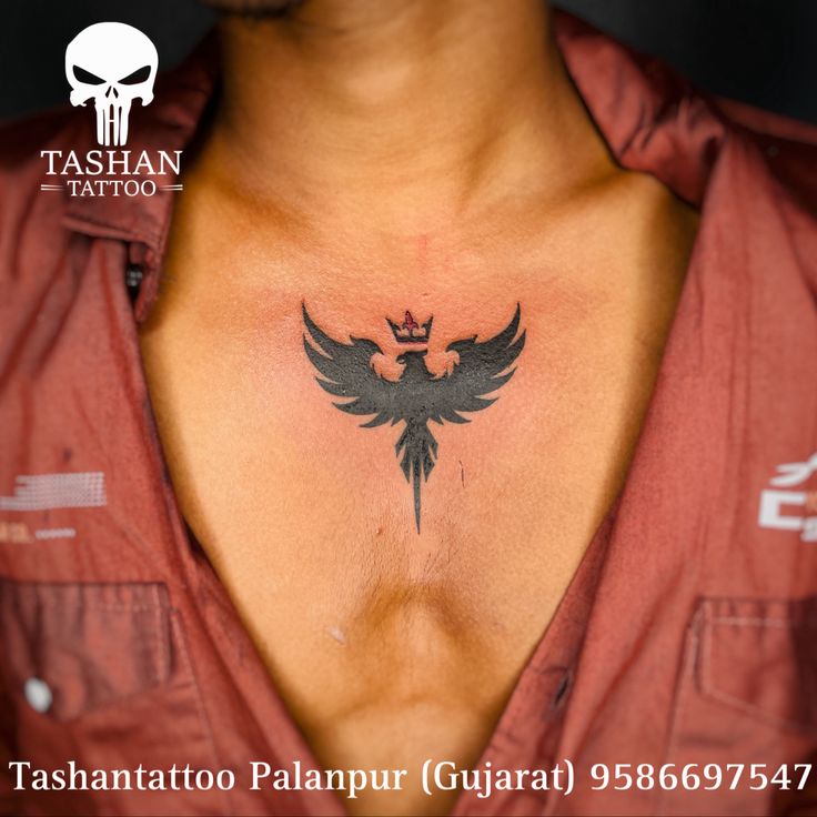 small eagle chest tattoo 0018