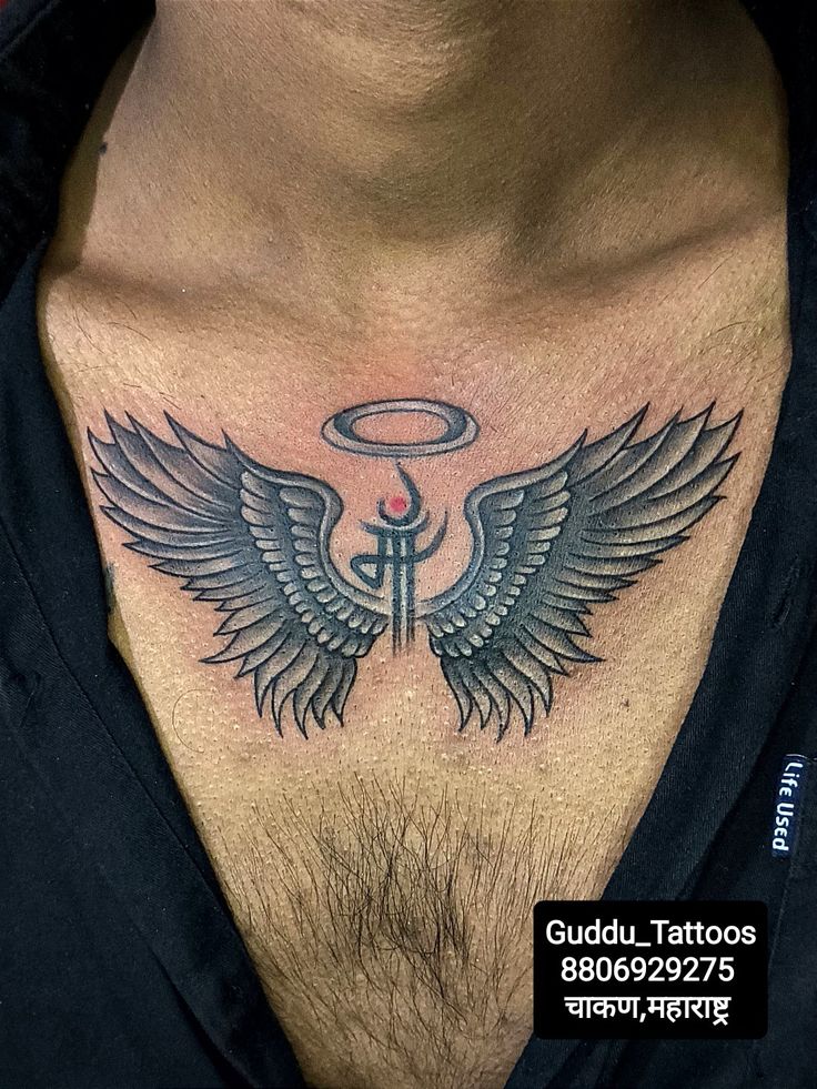 small eagle chest tattoo 0020