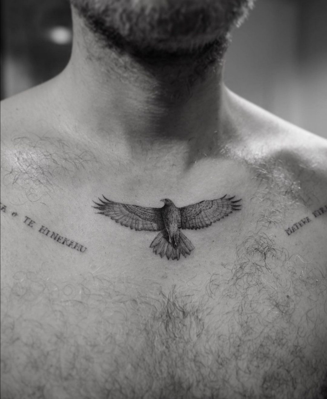 small eagle chest tattoo 0024