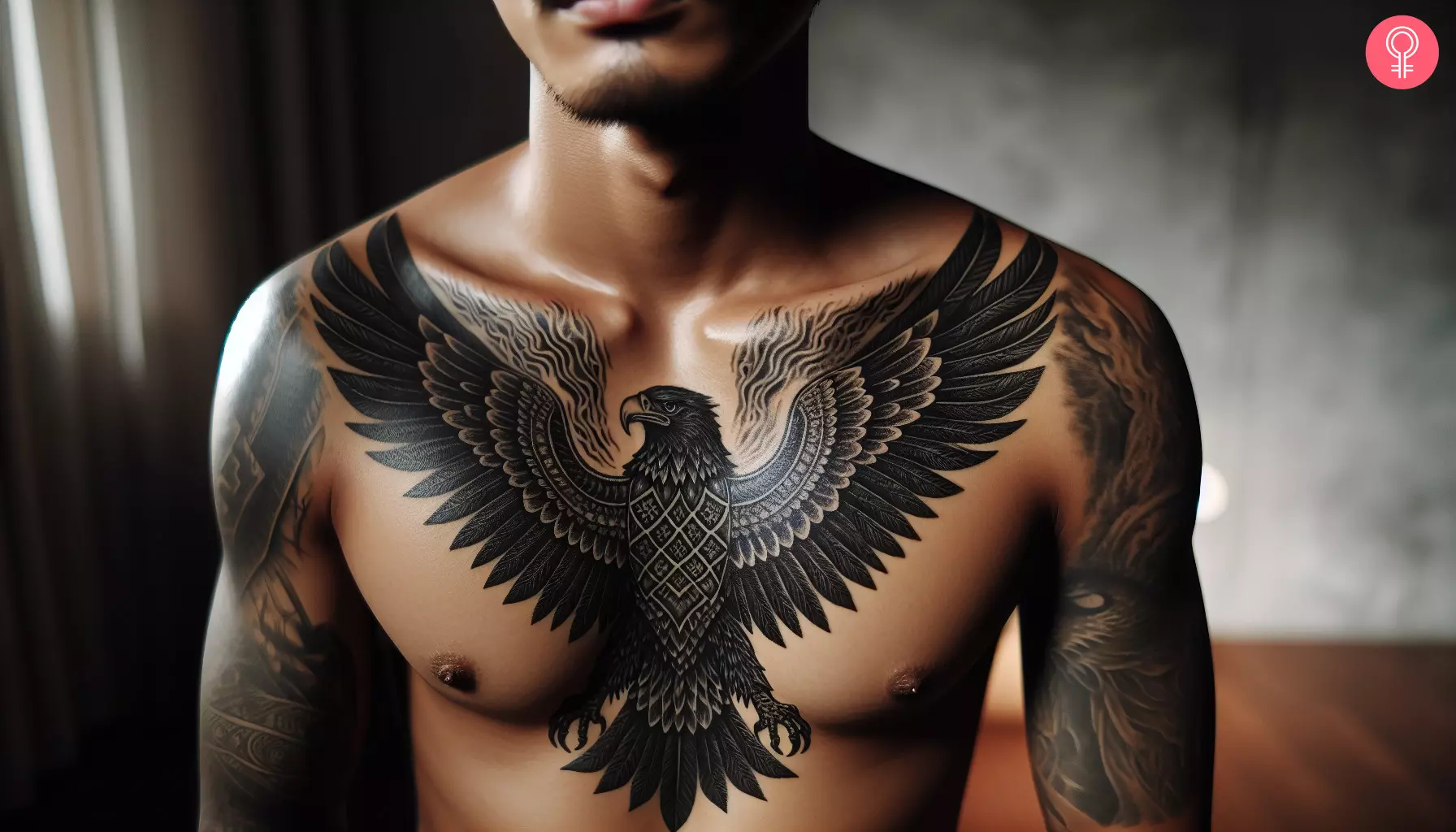 small eagle chest tattoo 0028