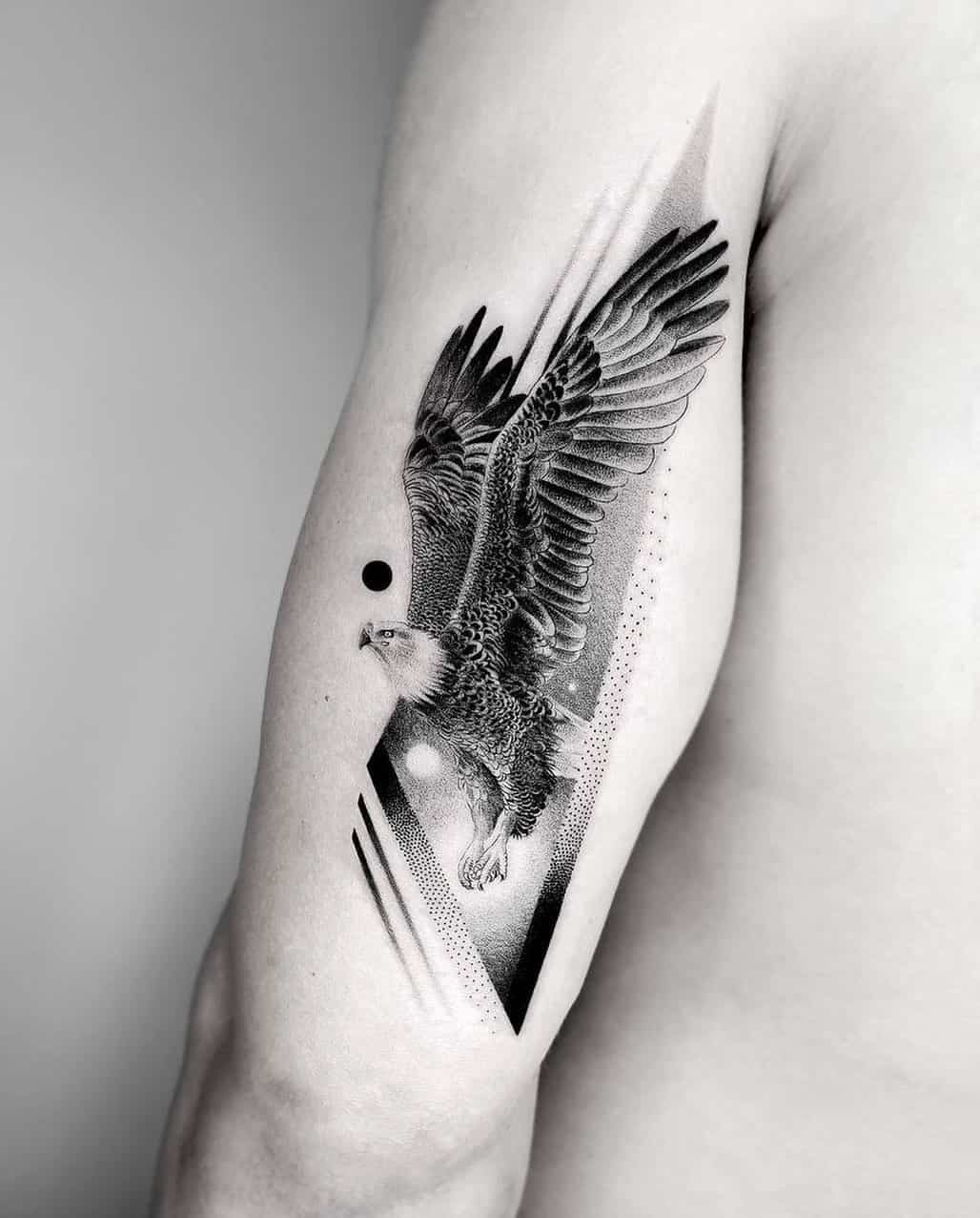 small eagle chest tattoo 0030