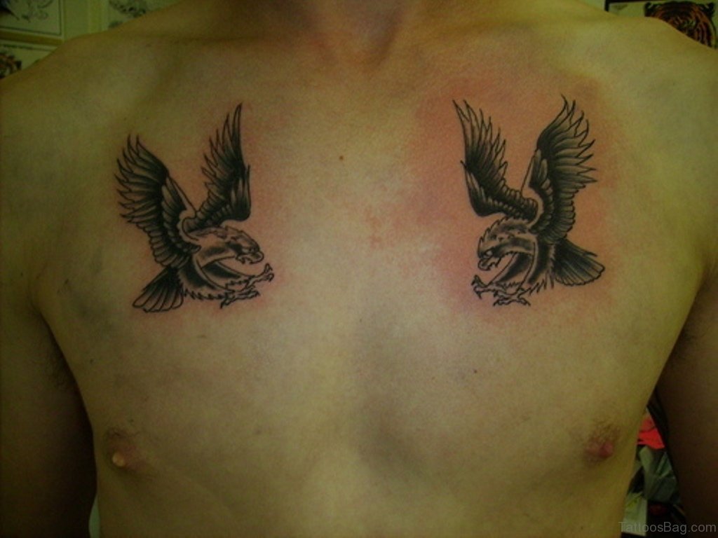 small eagle chest tattoo 0035