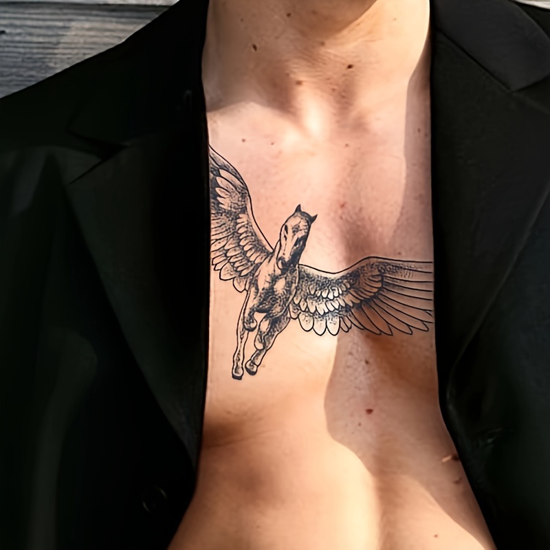 small eagle chest tattoo 0045