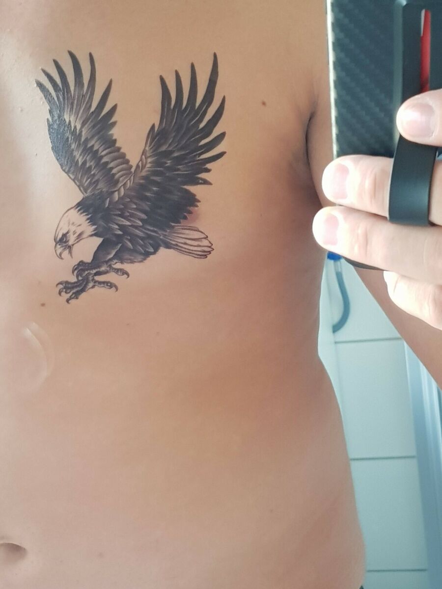 small eagle chest tattoo 0046