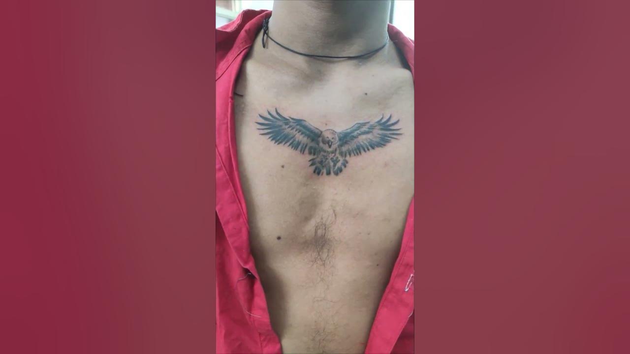 small eagle chest tattoo 0048