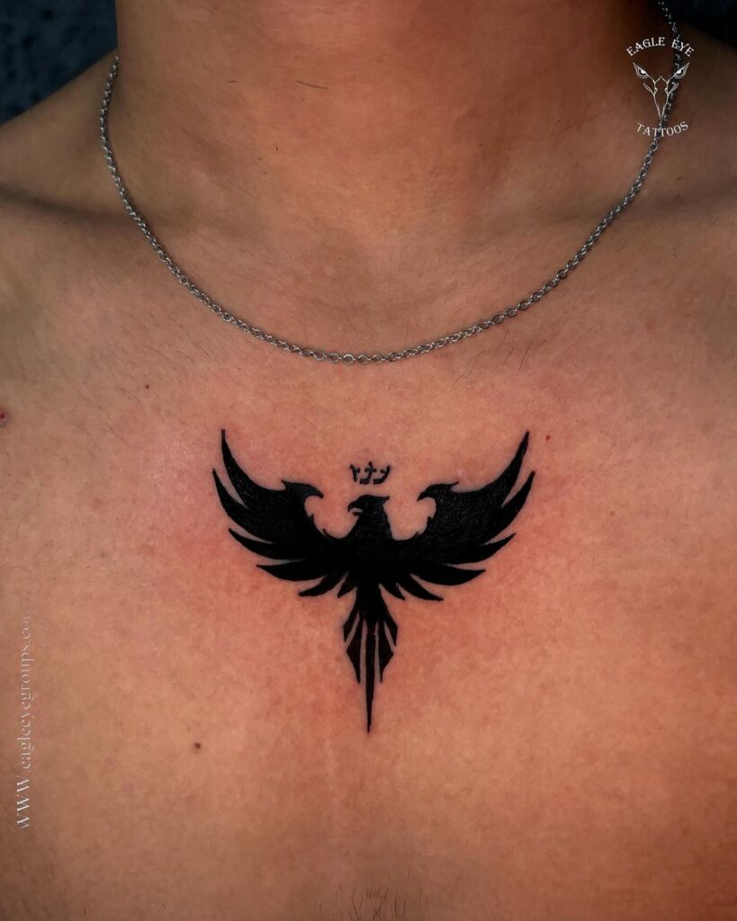 small eagle chest tattoo 0053