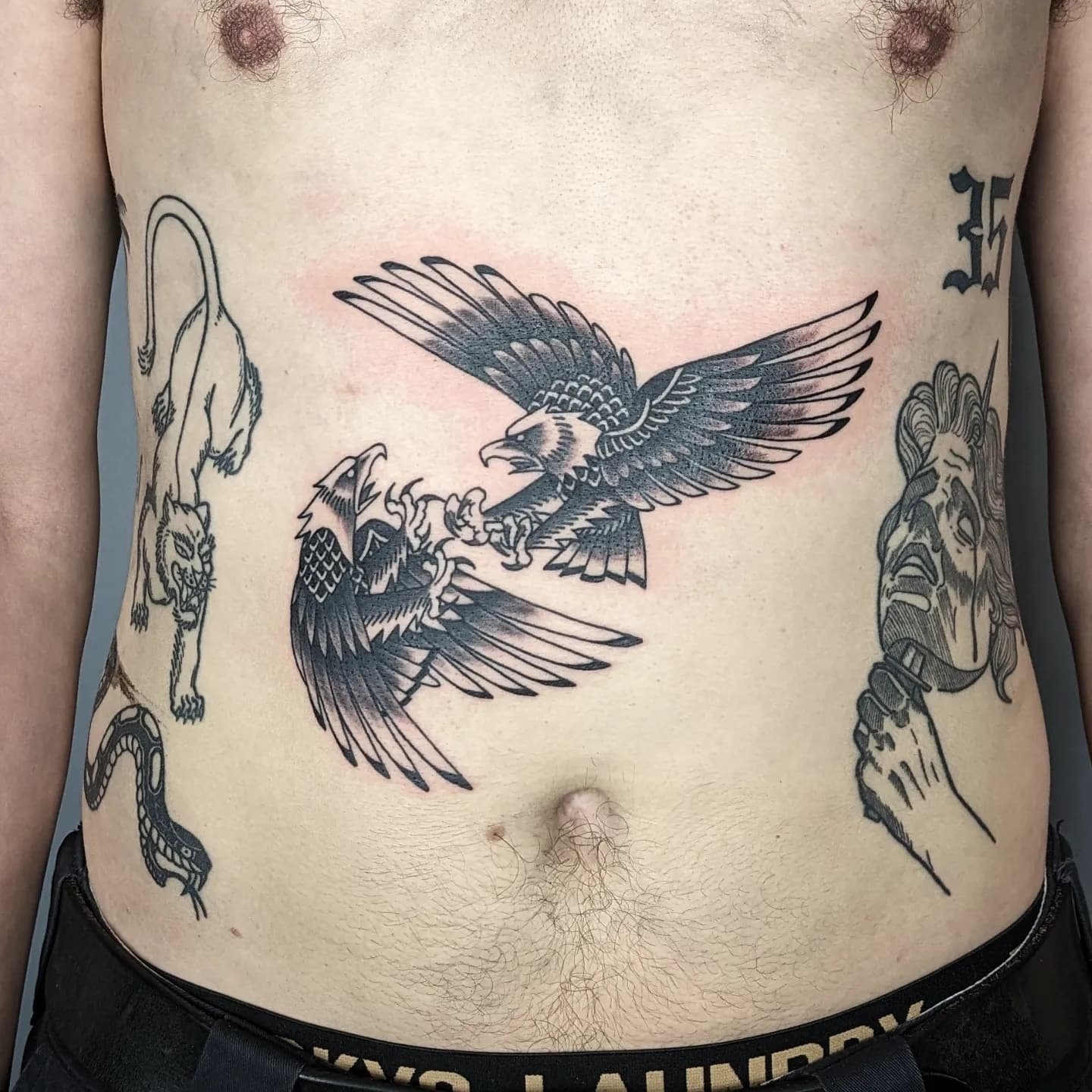 small eagle chest tattoo 0054