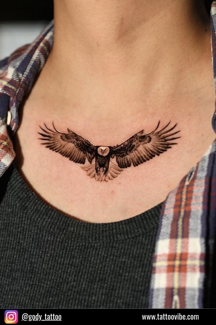 small eagle chest tattoo 0064