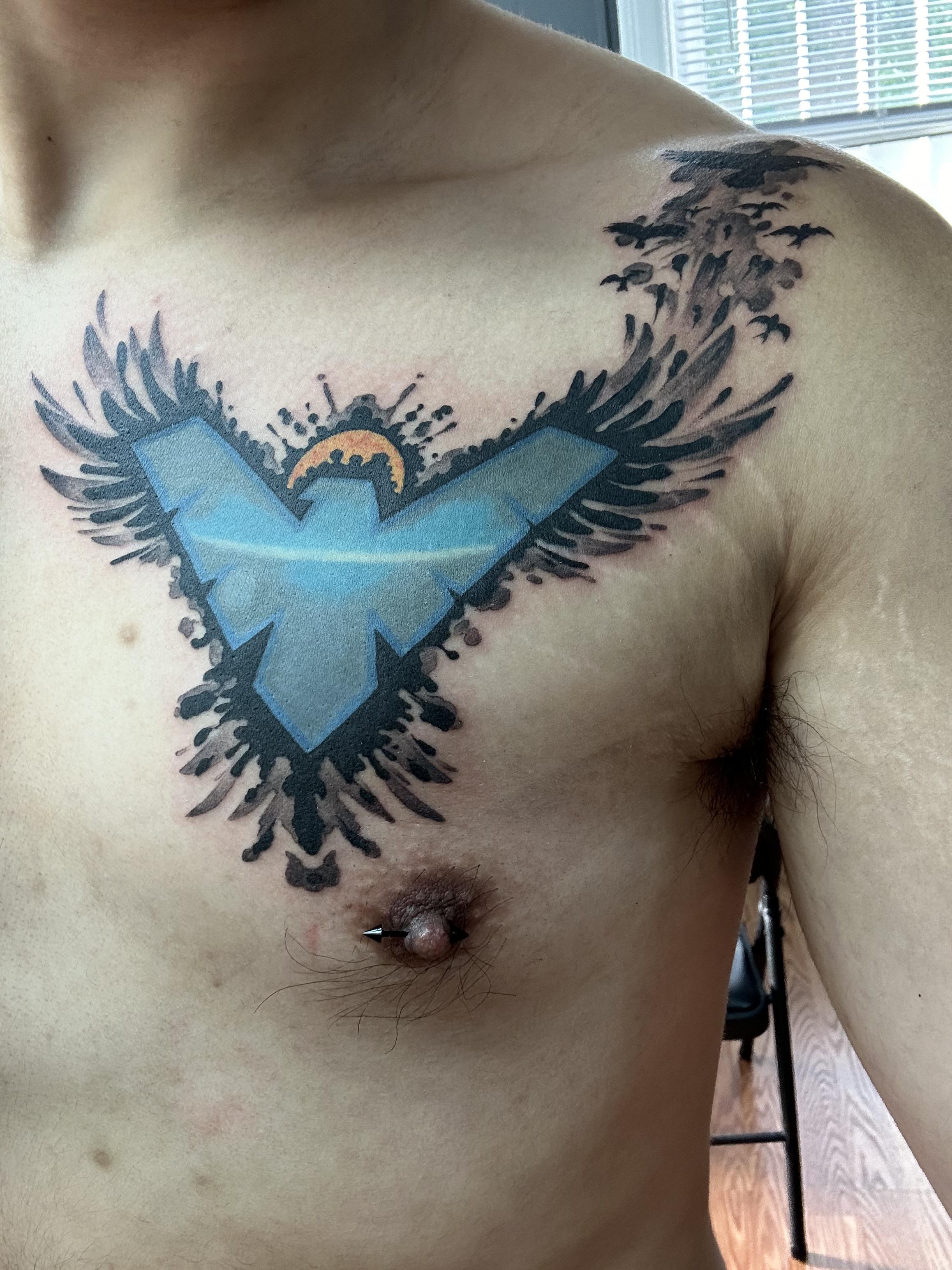 small eagle chest tattoo 0066