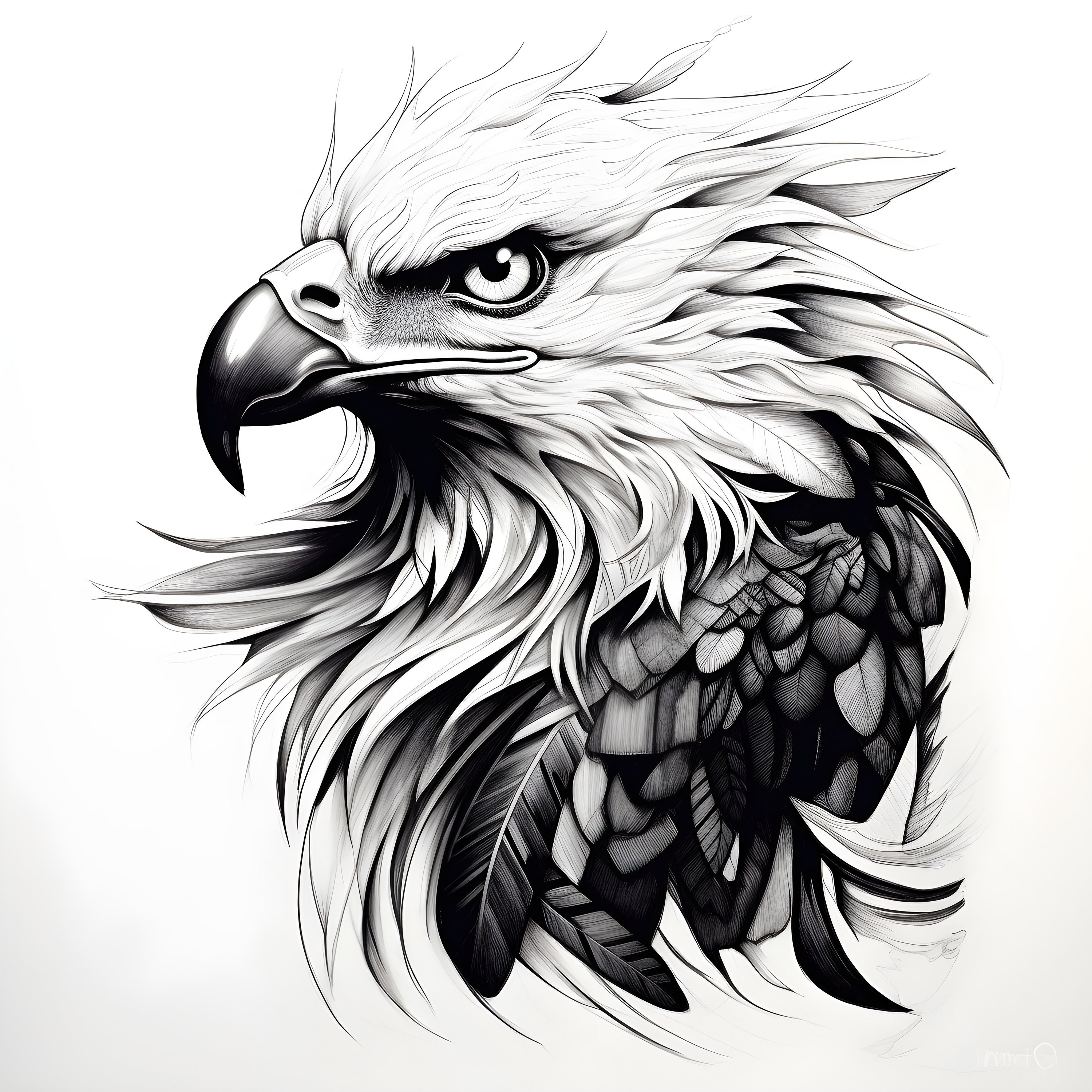 small eagle chest tattoo 0068