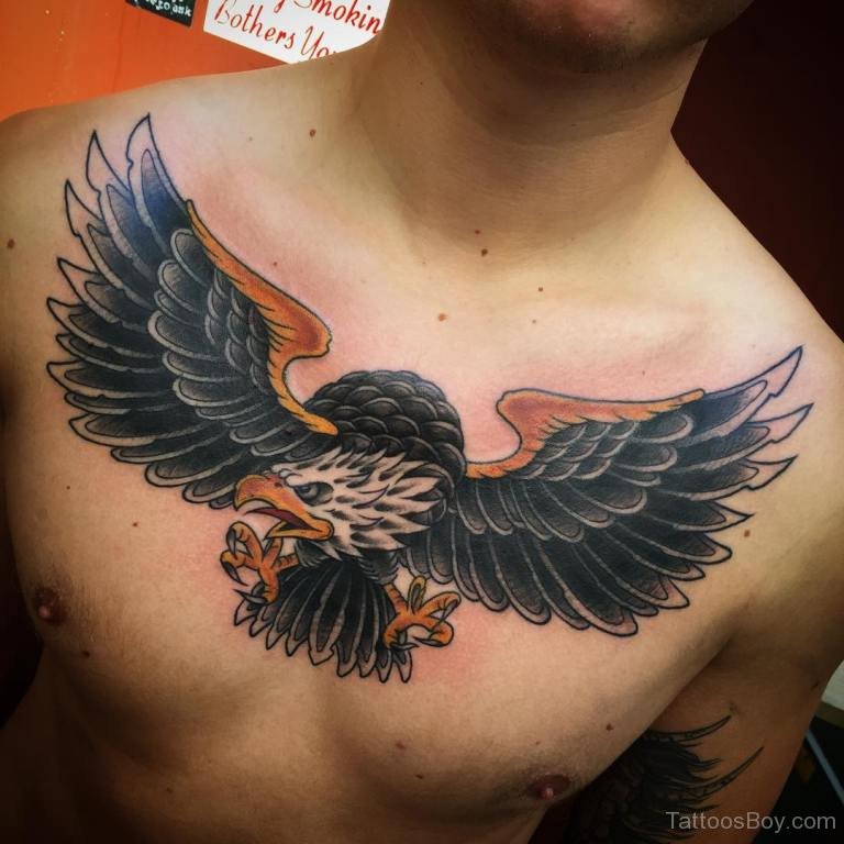 small eagle chest tattoo 0071