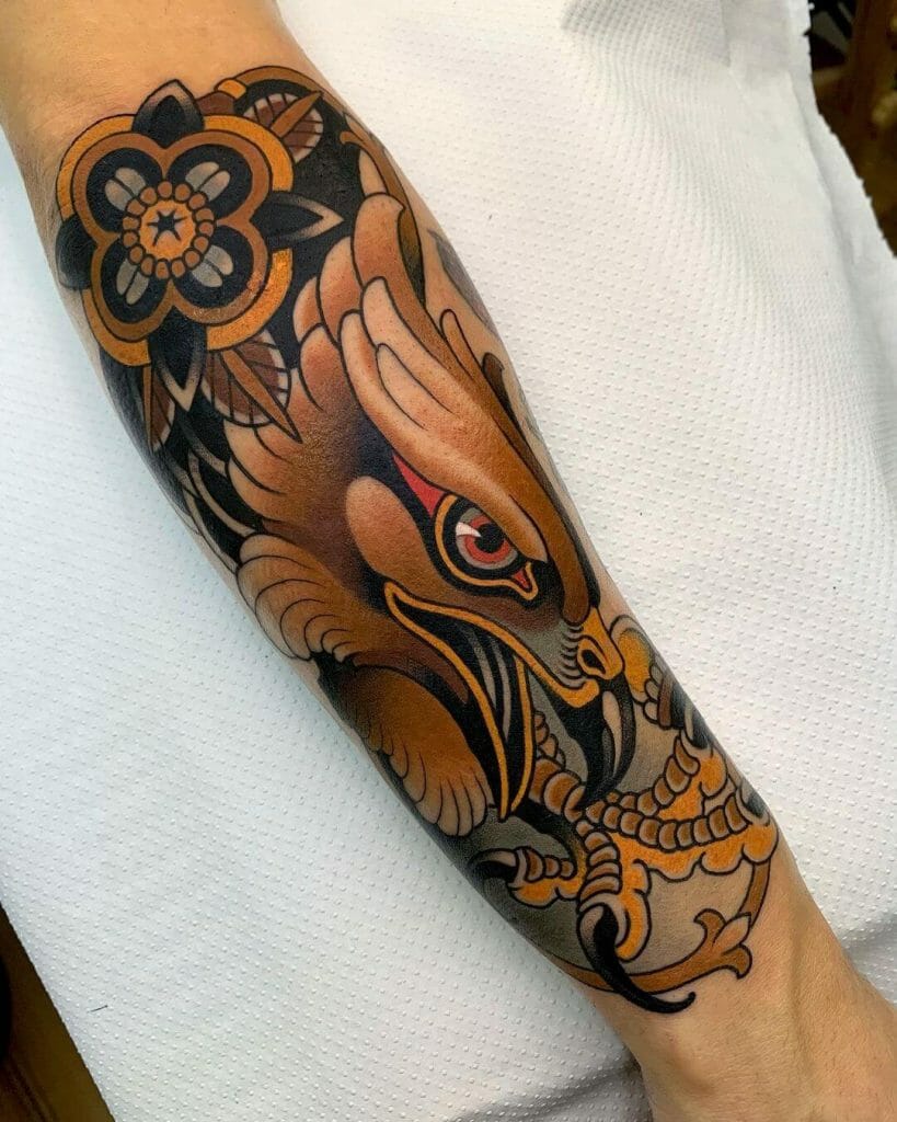 small eagle chest tattoo 0074