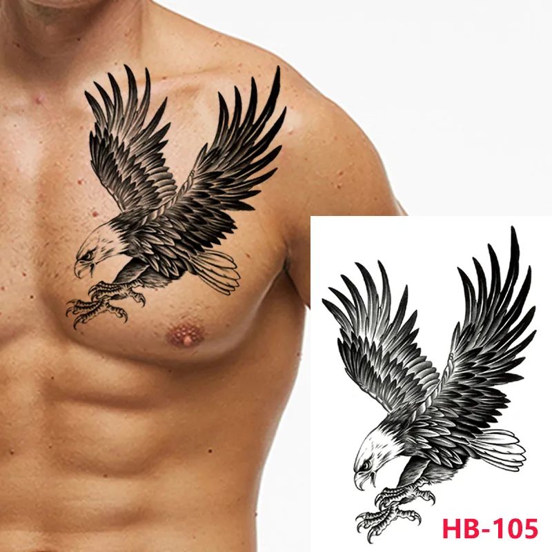 small eagle chest tattoo 0079