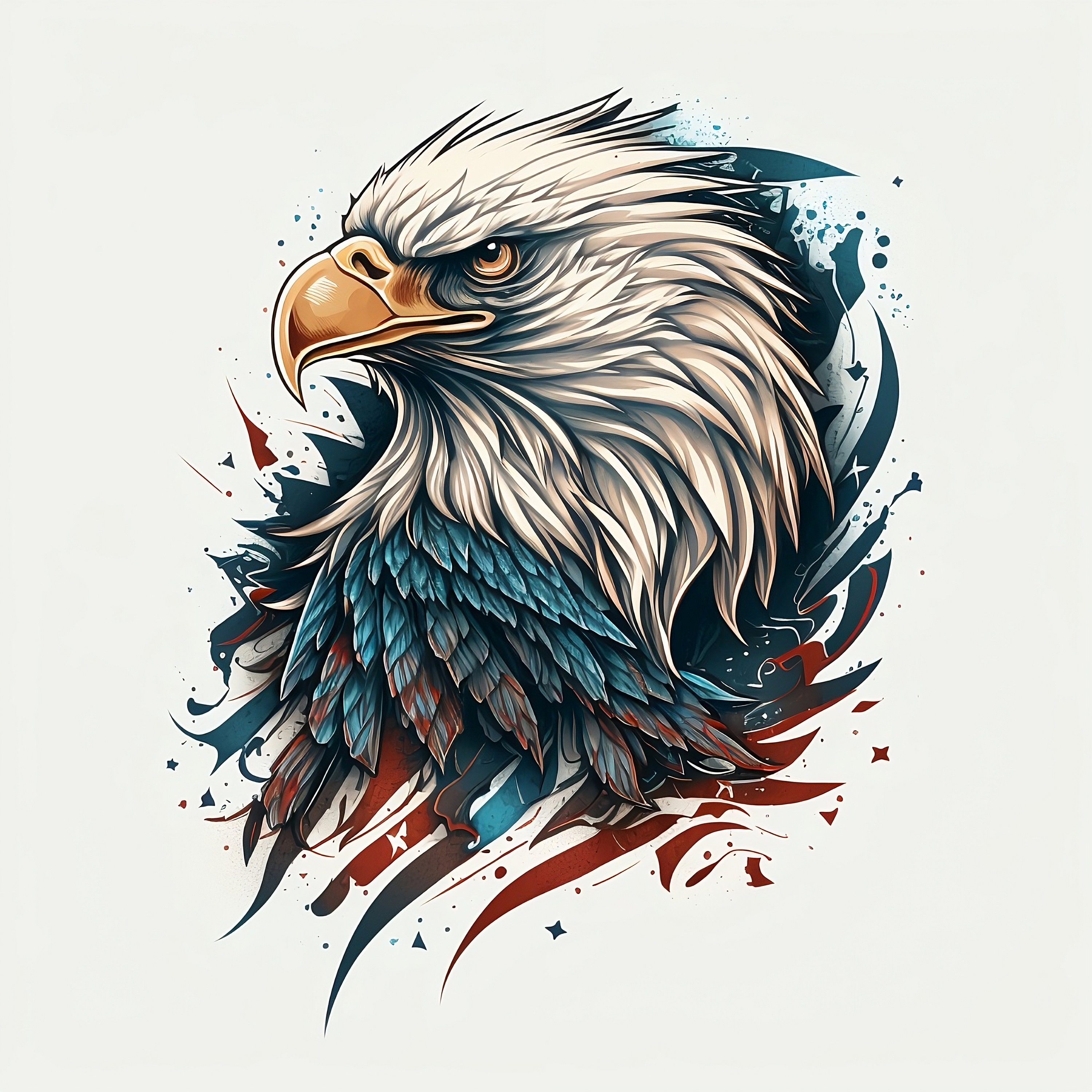 small eagle chest tattoo 0080