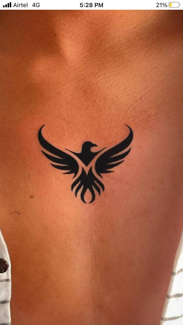 small eagle chest tattoo 0090