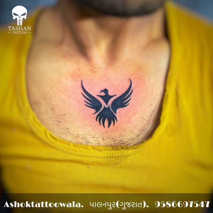 small eagle chest tattoo 0092