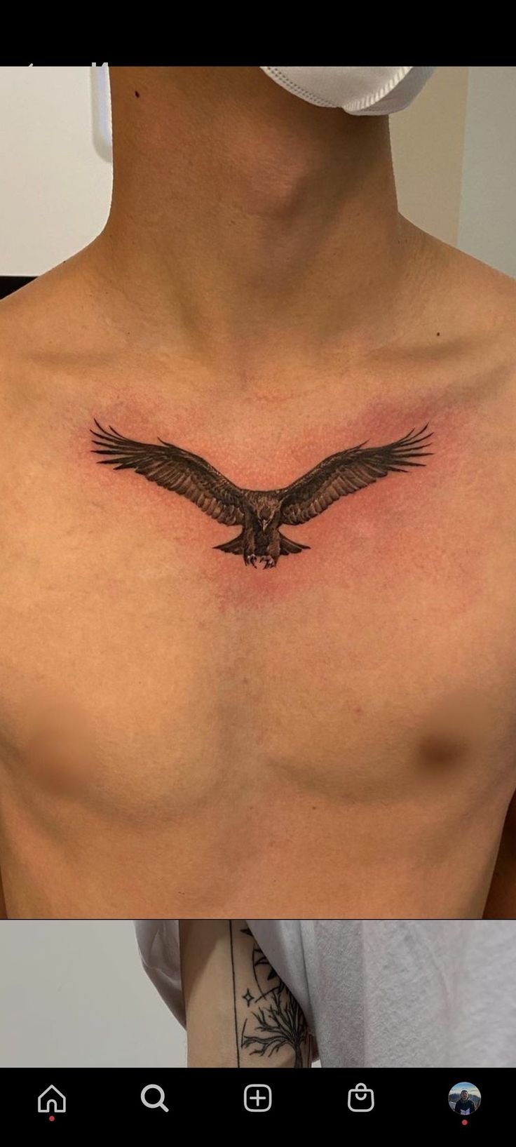 small eagle chest tattoo 0096