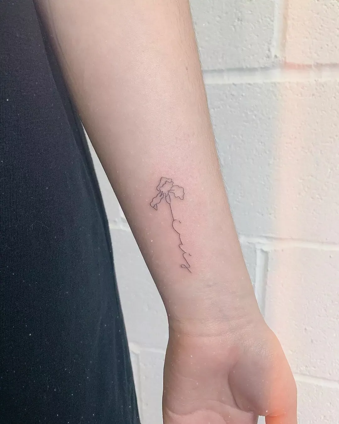 Small elephant tattoo with flowers 0060